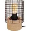 Lampes de bureau Tosel Lampe de chevet cylindrique bois naturel et marron Beige Unique. . Maison & D&eacute;co > Lampes de bureau.