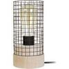 Lampes de bureau Tosel Lampe de chevet cylindrique bois naturel et marron Beige Unique. . Maison & D&eacute;co > Lampes de bureau.