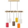 Lustres, suspensions et plafonniers Tosel Lustre bar bois naturel et multicolore Beige Unique. . Maison & D&eacute;co > Lustres, suspensions et plafonniers.