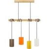 Lustres, suspensions et plafonniers Tosel Lustre bar bois naturel et multicolore Beige Unique. . Maison & D&eacute;co > Lustres, suspensions et plafonniers.