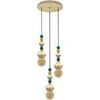 Lustres, suspensions et plafonniers Tosel Lustre cylindrique bois naturel et multicolore Beige Unique. . Maison & D&eacute;co > Lustres, suspensions et plafonniers.