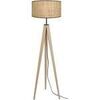 Lampadaires Tosel Lampadaire tr&eacute;pied bois naturel et multicolore Beige Unique. . Maison & D&eacute;co > Lampadaires.