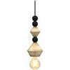 Lustres, suspensions et plafonniers Tosel Suspension cylindrique bois naturel et noir Beige Unique. . Maison & D&eacute;co > Lustres, suspensions et plafonniers.