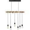 Lustres, suspensions et plafonniers Tosel Lustre bar bois naturel et noir Beige Unique. . Maison & D&eacute;co > Lustres, suspensions et plafonniers.