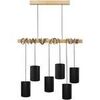 Lustres, suspensions et plafonniers Tosel Lustre bar bois naturel et noir Beige Unique. . Maison & D&eacute;co > Lustres, suspensions et plafonniers.