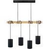 Lustres, suspensions et plafonniers Tosel Lustre bar bois naturel et noir Beige Unique. . Maison & D&eacute;co > Lustres, suspensions et plafonniers.