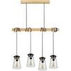 Lustres, suspensions et plafonniers Tosel Lustre bar bois naturel et noir Beige Unique. . Maison & D&eacute;co > Lustres, suspensions et plafonniers.