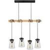Lustres, suspensions et plafonniers Tosel Lustre bar bois naturel et noir Beige Unique. . Maison & D&eacute;co > Lustres, suspensions et plafonniers.
