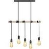 Lustres, suspensions et plafonniers Tosel Lustre bar bois naturel et noir Beige Unique. . Maison & D&eacute;co > Lustres, suspensions et plafonniers.