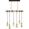 Lustres, suspensions et plafonniers Tosel Lustre bar bois naturel et noir Beige Unique. . Maison & D&eacute;co > Lustres, suspensions et plafonniers.
