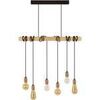 Lustres, suspensions et plafonniers Tosel Lustre bar bois naturel et noir Beige Unique. . Maison & D&eacute;co > Lustres, suspensions et plafonniers.