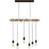 Lustres, suspensions et plafonniers Tosel Lustre bar bois naturel et noir Beige Unique. . Maison & D&eacute;co > Lustres, suspensions et plafonniers.