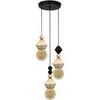 Lustres, suspensions et plafonniers Tosel Lustre cylindrique bois naturel et noir Beige Unique. . Maison & D&eacute;co > Lustres, suspensions et plafonniers.
