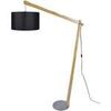 Lampadaires Tosel Lampadaire arqu&eacute; bois naturel et noir Beige Unique. . Maison & D&eacute;co > Lampadaires.