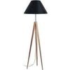 Lampadaires Tosel Lampadaire tr&eacute;pied bois naturel et noir Beige Unique. . Maison & D&eacute;co > Lampadaires.