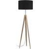 Lampadaires Tosel Lampadaire tr&eacute;pied bois naturel et noir Beige Unique. . Maison & D&eacute;co > Lampadaires.