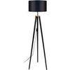 Lampadaires Tosel Lampadaire tr&eacute;pied bois naturel et noir Beige Unique. . Maison & D&eacute;co > Lampadaires.