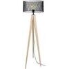 Lampadaires Tosel Lampadaire tr&eacute;pied bois naturel et noir Beige Unique. . Maison & D&eacute;co > Lampadaires.