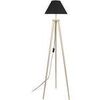 Lampadaires Tosel Lampadaire tr&eacute;pied bois naturel et noir Beige Unique. . Maison & D&eacute;co > Lampadaires.