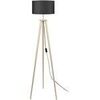 Lampadaires Tosel Lampadaire tr&eacute;pied bois naturel et noir Beige Unique. . Maison & D&eacute;co > Lampadaires.