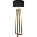 Lampadaires Tosel Lampadaire colonne bois naturel et noir Beige Unique. . Maison & D&eacute;co > Lampadaires.