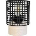 Lampes de bureau Tosel Lampe de chevet cylindrique bois naturel et noir Beige Unique. . Maison & D&eacute;co > Lampes de bureau.