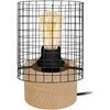 Lampes de bureau Tosel Lampe de chevet cylindrique bois naturel et noir Beige Unique. . Maison & D&eacute;co > Lampes de bureau.
