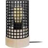 Lampes de bureau Tosel Lampe de chevet cylindrique bois naturel et noir Beige Unique. . Maison & D&eacute;co > Lampes de bureau.