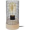 Lampes de bureau Tosel Lampe de chevet cylindrique bois naturel et noir Beige Unique. . Maison & D&eacute;co > Lampes de bureau.