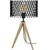 Lampes de bureau Tosel Lampe de chevet tr&eacute;pied bois naturel et noir Beige Unique. . Maison & D&eacute;co > Lampes de bureau.