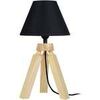 Lampes de bureau Tosel Lampe de chevet tr&eacute;pied bois naturel et noir Beige Unique. . Maison & D&eacute;co > Lampes de bureau.