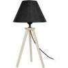 Lampes de bureau Tosel Lampe de chevet tr&eacute;pied bois naturel et noir Beige Unique. . Maison & D&eacute;co > Lampes de bureau.