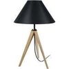 Lampes de bureau Tosel Lampe de chevet tr&eacute;pied bois naturel et noir Beige Unique. . Maison & D&eacute;co > Lampes de bureau.