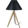 Lampes de bureau Tosel Lampe de chevet tr&eacute;pied bois naturel et noir Beige Unique. . Maison & D&eacute;co > Lampes de bureau.