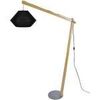 Lampadaires Tosel Lampadaire arqu&eacute; bois naturel et noir Beige Unique. . Maison & D&eacute;co > Lampadaires.