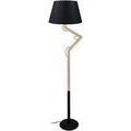 Luminaire sur Grenoble : Lampadaires Tosel Lampadaire articul&eacute; bois naturel et noir Beige Unique. . Maison & D&eacute;co > Lampadaires.