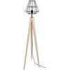 Lampadaires Tosel Lampadaire tr&eacute;pied bois naturel et noir Beige Unique. . Maison & D&eacute;co > Lampadaires.