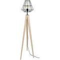 Luminaire sur Grenoble : Lampadaires Tosel Lampadaire tr&eacute;pied bois naturel et noir Beige Unique. . Maison & D&eacute;co > Lampadaires.