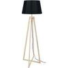Lampadaires Tosel Lampadaire colonne bois naturel et noir Beige Unique. . Maison & D&eacute;co > Lampadaires.