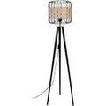 Lampadaires Tosel Lampadaire tr&eacute;pied bois naturel et noir Beige Unique. . Maison & D&eacute;co > Lampadaires.