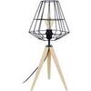 Lampes de bureau Tosel Lampe a poser tr&eacute;pied bois naturel et noir Beige Unique. . Maison & D&eacute;co > Lampes de bureau.