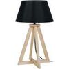 Lampes de bureau Tosel Lampe de chevet colonne bois naturel et noir Beige Unique. . Maison & D&eacute;co > Lampes de bureau.