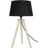 Lampes de bureau Tosel Lampe de chevet tr&eacute;pied bois naturel et noir Beige Unique. . Maison & D&eacute;co > Lampes de bureau.