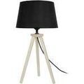 Lampes de bureau Tosel Lampe de chevet tr&eacute;pied bois naturel et noir Beige Unique. . Maison & D&eacute;co > Lampes de bureau.