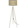 Lampadaires Tosel Lampadaire tr&eacute;pied bois naturel et paille tress&eacute; Beige Unique. . Maison & D&eacute;co > Lampadaires.
