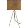 Lampes de bureau Tosel Lampe a poser tr&eacute;pied bois naturel et paille tress&eacute; Beige Unique. . Maison & D&eacute;co > Lampes de bureau.