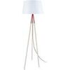 Lampadaires Tosel Lampadaire tr&eacute;pied bois naturel et rouge Beige Unique. . Maison & D&eacute;co > Lampadaires.
