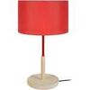 Lampes de bureau Tosel Lampe de chevet droit bois naturel et rouge Beige Unique. . Maison & D&eacute;co > Lampes de bureau.