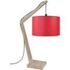 Lampes de bureau Tosel Lampe de chevet arqu&eacute; bois naturel et rouge Beige Unique. . Maison & D&eacute;co > Lampes de bureau.