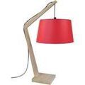 Lampes de bureau Tosel Lampe de chevet arqu&eacute; bois naturel et rouge Beige Unique. . Maison & D&eacute;co > Lampes de bureau.